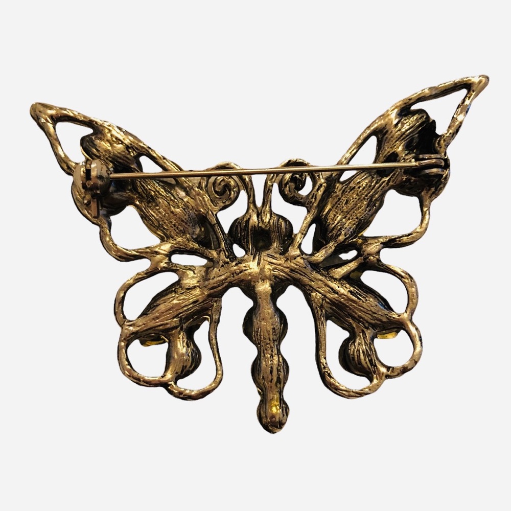 Blue Crystal Butterfly Brooch - Picture 6 of 6